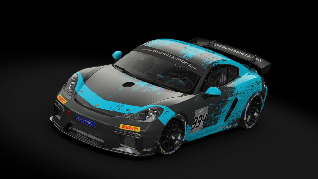 Porsche 718 Cayman GT4 Clubsport, skin rm_gt4_european_series_fictional_porsche_motorsport_teal_994