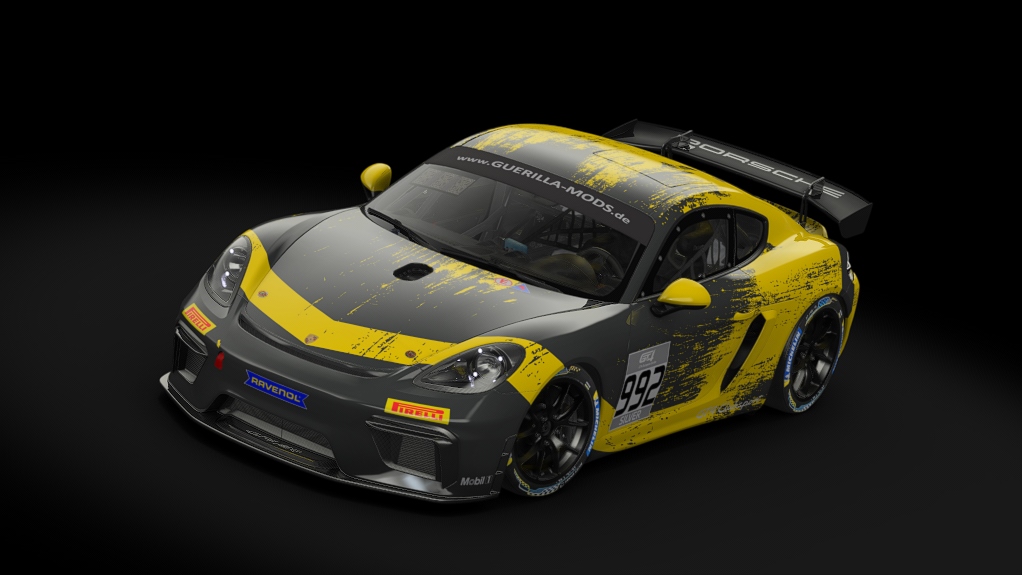 Porsche 718 Cayman GT4 Clubsport, skin rm_gt4_european_series_fictional_porsche_motorsport_yellow_992